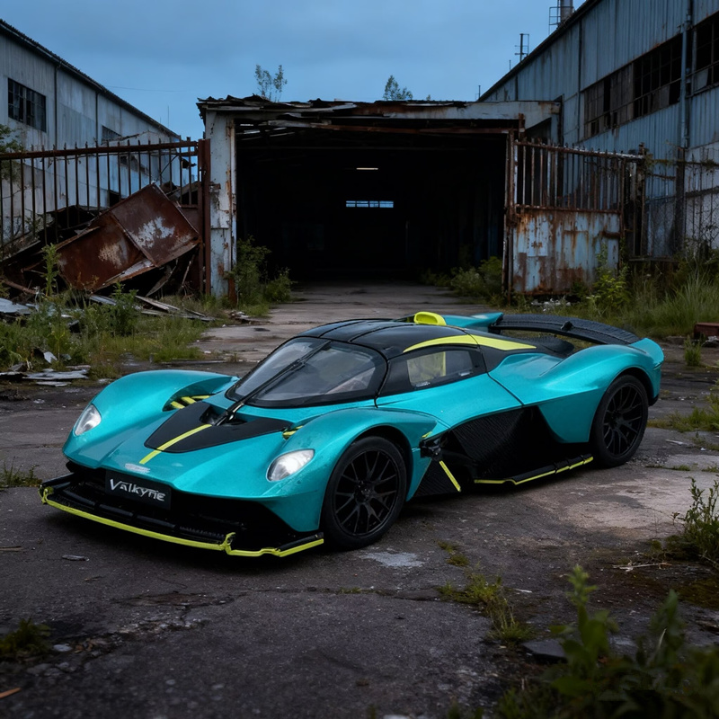 Model Kit Valkyrie - โมเดลรถสปอร์ตอัลลอยด์ Aston Martin Valkyrie 1/23 ของเล่นรถแข่งโลหะหล่อขึ้นรูปพร้อมเสียงและไฟ