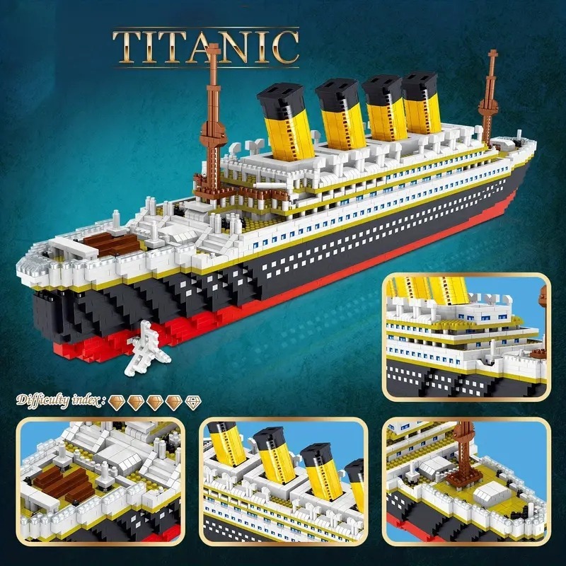 Model Kit Titanic - Titanic Micro Building Blocks DIY ประกอบเรือ