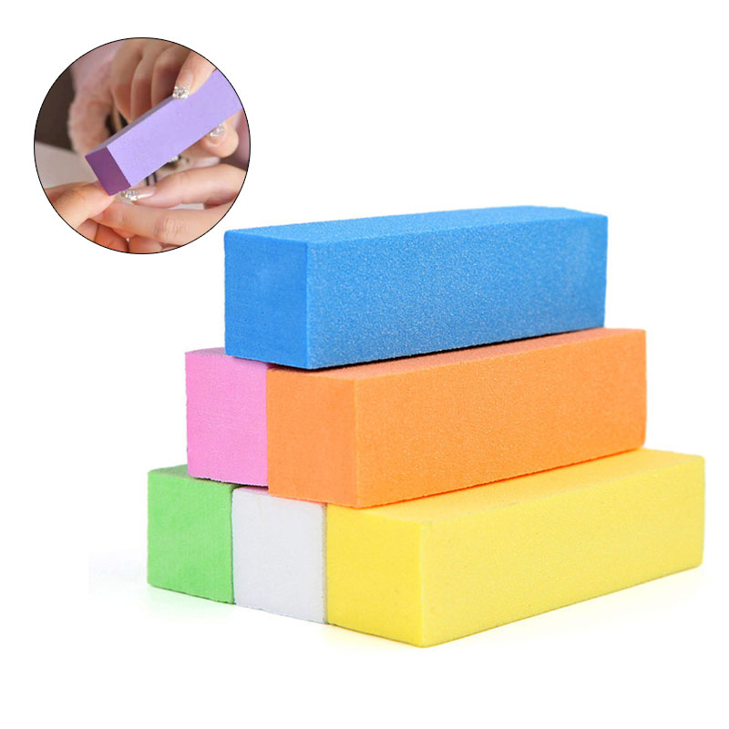 Sanding Stick Set - 2Pcsทนทานฟองน้ำเล็บแฟ้มบัฟเฟอร์บัฟเฟอร์Sanding Block UVเจลโปแลนด์เล็บเท้าเล็บเครื่องมือสีขาว/สีชมพู