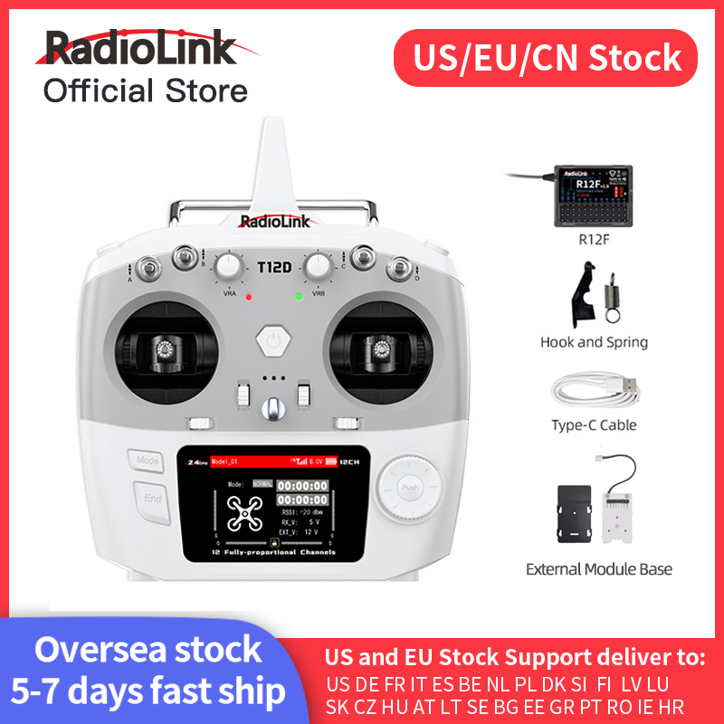 Model Kit Ship - Radiolink T12D ELRS 12 ช่องเครื่องส่งสัญญาณ,ตัวรับสัญญาณ R12F,โมดูลภายนอก,รีโมทคอนโทรล