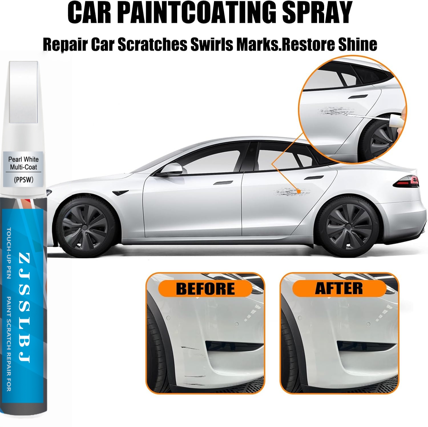Model Kit Paint Remover - สีซ่อมรถยนต์สำหรับ Tesla Model Y/3/S/X, ชุดซ่อมรอยขีดข่วนรถยนต์แบบ DIY
