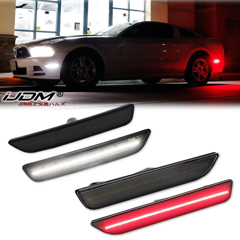 Model Kit Led - 2pcs รถด้านหน้าด้านหลังกันชนด้านข้างสีขาวสําหรับ Ford Mustang ฐาน GT