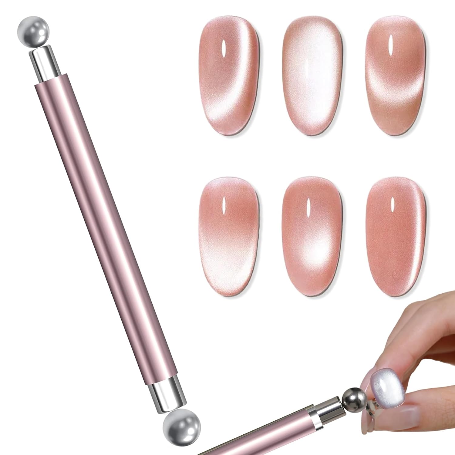 Sanding Stick Set - ชุดอุปกรณ์ทำเล็บแม่เหล็กตาแมว พร้อมแท่งแม่เหล็กสองหัว ปากกาแม่เหล็กแรงสูง สำหรับเจลทาเล็บ 3 มิติ