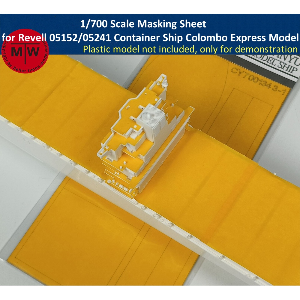 Model Kit Revell - แผ่นมาสกิ้งขนาด 1/700 สำหรับเรือคอนเทนเนอร์รีเวลล์ 05152/05241 โคลอมโบ เอ็กซ์เพรส
