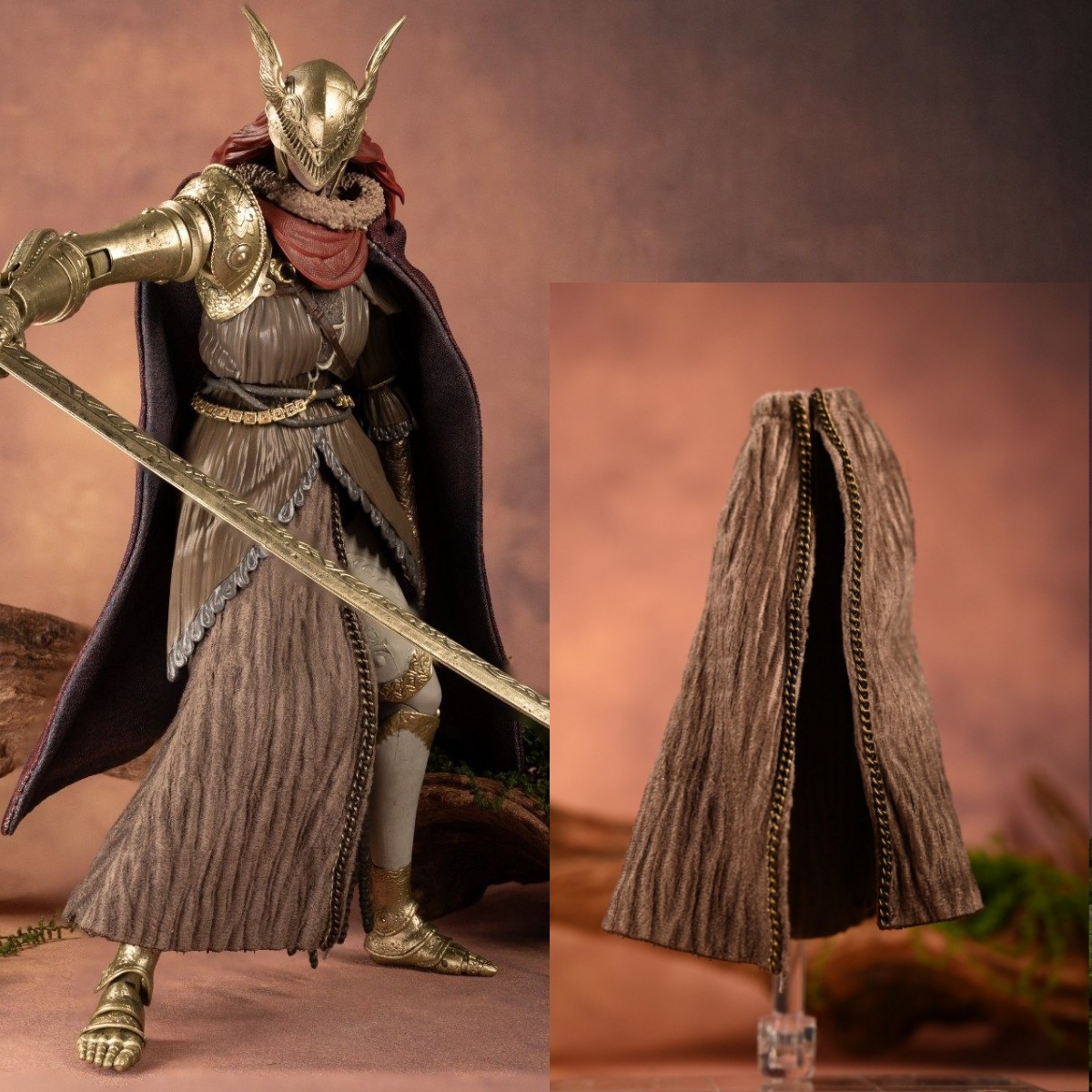 Model Kit Valkyrie - 【เสื้อผ้าเท่านั้น】อุปกรณ์เสริมกระโปรงสีน้ำตาลขนาดเล็กวาลคิรี ตัวละครเกมคลาสสิกขนาด 1/12 ทำด้วยมือ สำหรับ SHF