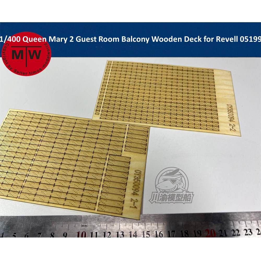 Model Kit Revell - 1/400 Scale Queen Mary 2ห้องพักระเบียงไม้ Deck
