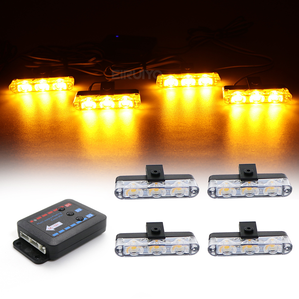 Model Kit Led - ไฟสโตรบ LED สำหรับรถยนต์ 4x3 LED สีแดง