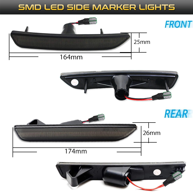 2pcs รถด้านหน้าด้านหลังกันชนด้ - Model Kit Led บทวิจารณ์และราคา