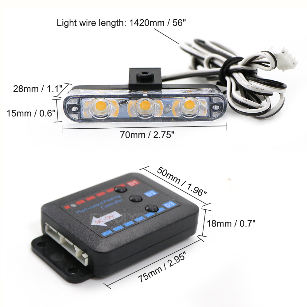 ไฟสโตรบ LED สำหรับรถยนต์ 4x3 L - Model Kit Led บทวิจารณ์และราคา